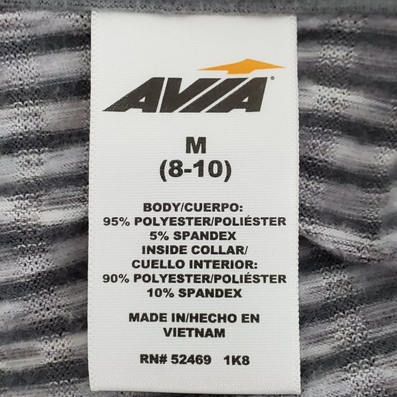 Avia Gray Heathered Striped Popover Activewear Soft Inside Micro Fleece Top M - Picture 12 of 13